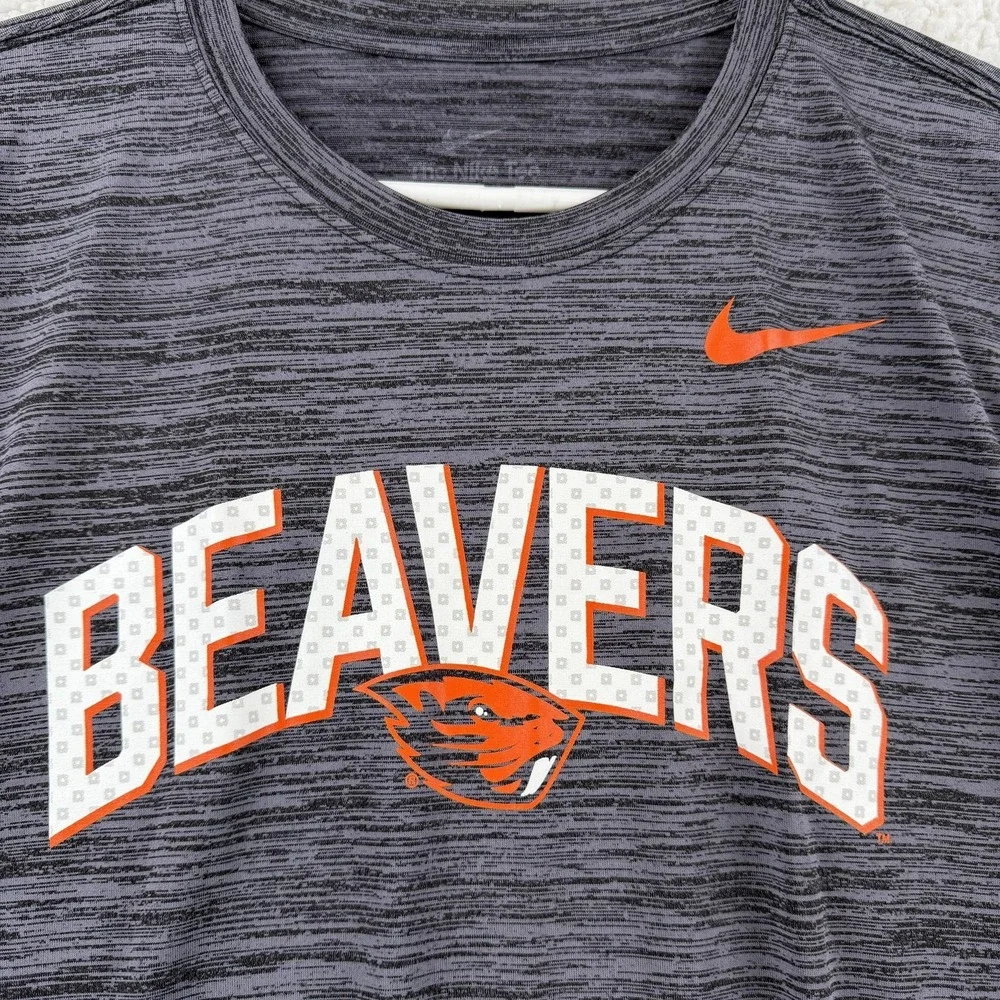 Oregon State‎ Beavers Shirt Mens Large Gray NCAA Football Nike Dri Fit Tee